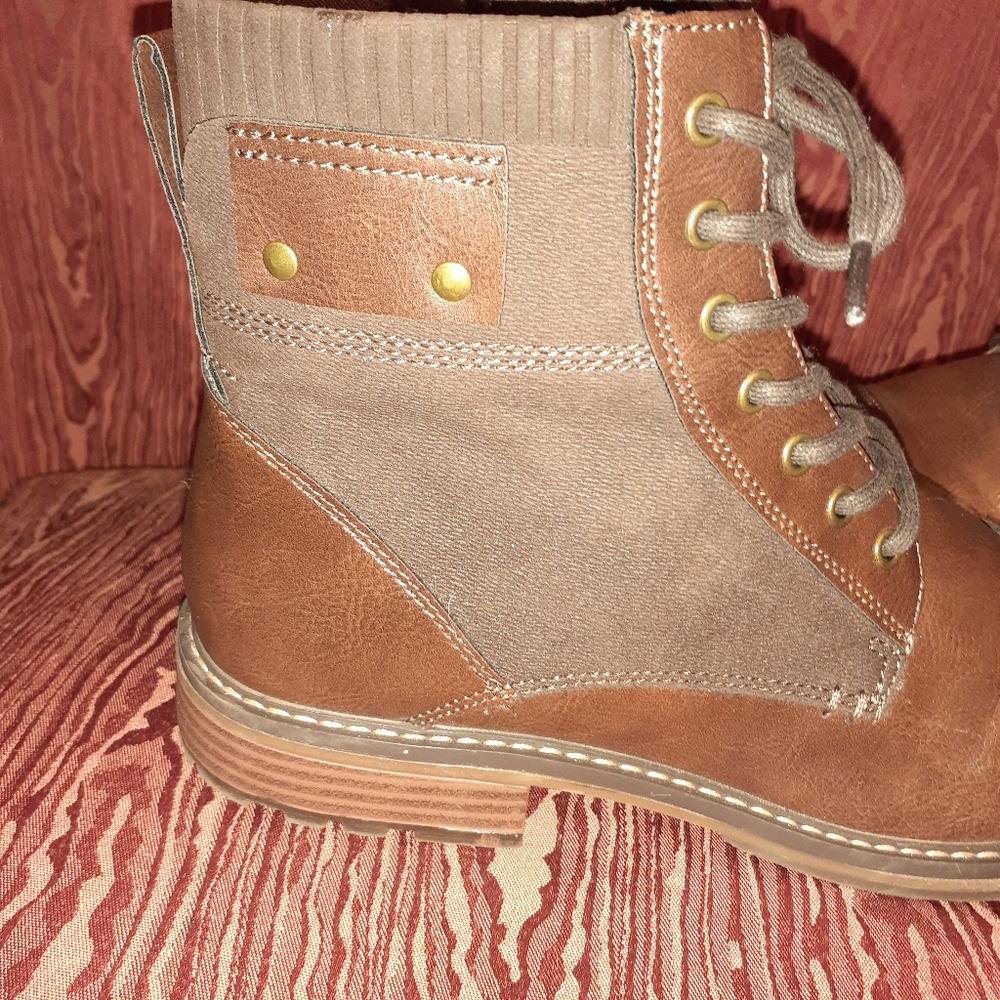 SONOMA BROWN ON BROWN MEN'S COMBAT BOOTS SIZE 9 M - Picture 6 of 9
